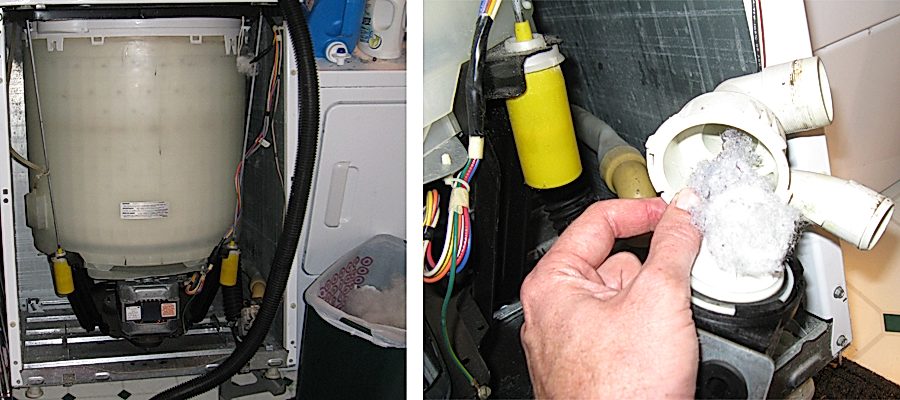 забился сливной патрубок стиральной машины